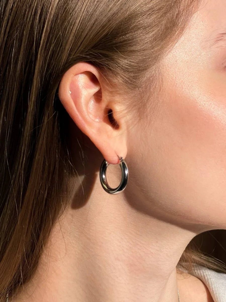 Сережки "Silver Round"