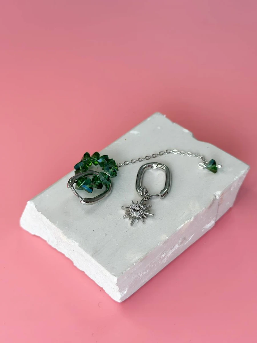 Сережки "Dark Green"