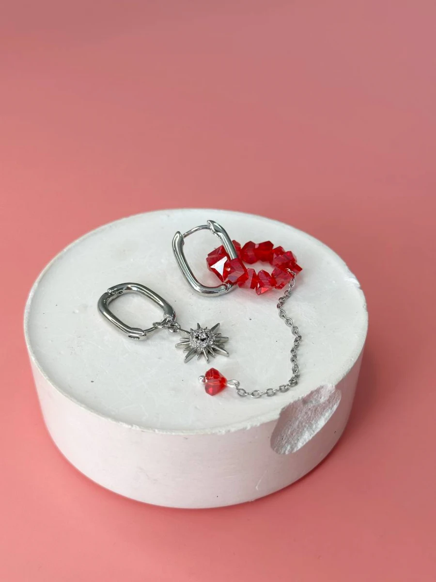 Сережки "Dark Red"